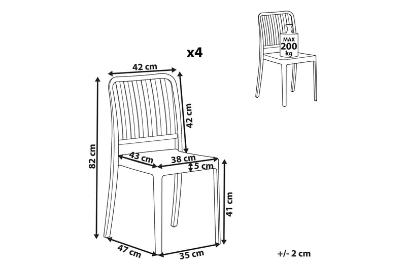 Pesaro Spisestol Utendørs - Hvit - Hagemøbler - Balkong - Balkongmøbler - Balkongstoler
