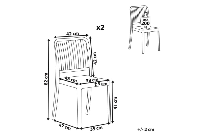 Pesaro Spisestol Utendørs - Hvit - Hagemøbler - Balkong - Balkongmøbler - Balkongstoler