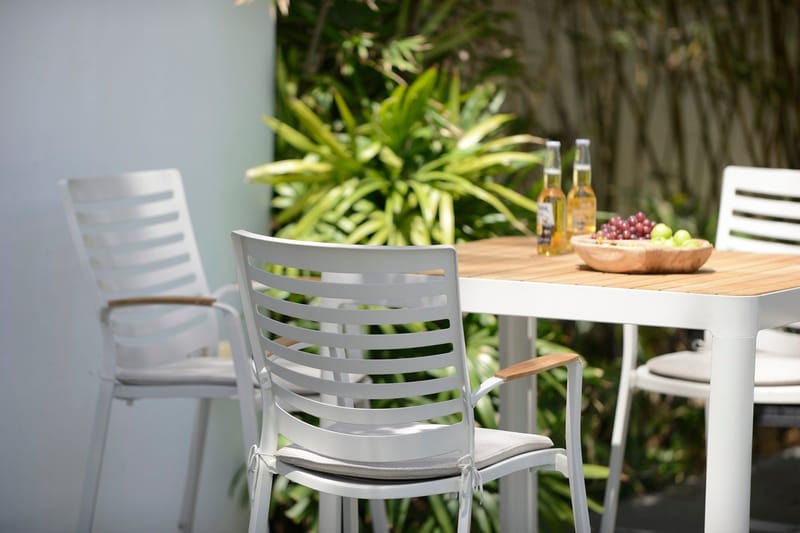 Portals Barsett bord + 4 barstoler - Lys Ecru/Korallsand - Hagemøbler - Stoler & Lenestoler - Barstol