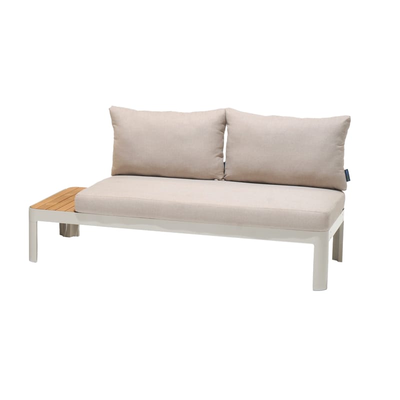 Portals Modulsett 2-seter sofa + C-form sidebord - Beige/Tre - Hagemøbler - Balkong - Balkongmøbler - Balkonggrupper