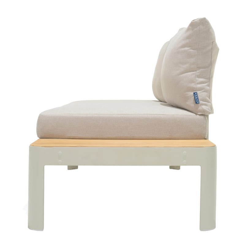 Portals Modulsett 2-seter sofa + C-form sidebord - Beige/Tre - Hagemøbler - Balkong - Balkongmøbler - Balkonggrupper