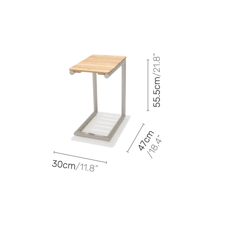 Portals Solseng + C-form sidebord - Beige/Tre - Hagemøbler - Stoler & Lenestoler - Solstoler