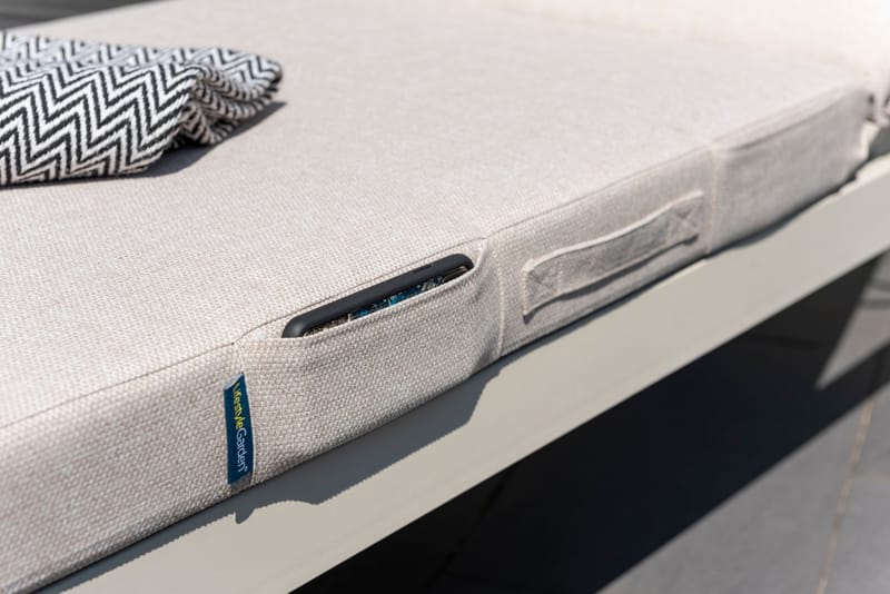 Portals Solseng + C-form sidebord - Beige/Tre - Hagemøbler - Stoler & Lenestoler - Solstoler