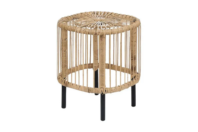 Rimouski Sidebord 40x40 cm - Naturlig/Sort - Hagemøbler - Balkong - Balkongmøbler - Balkongbord