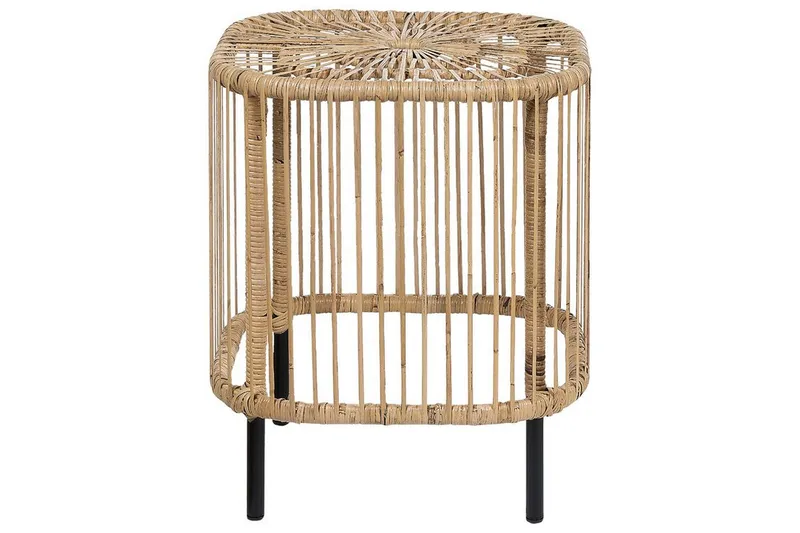 Rimouski Sidebord 40x40 cm - Naturlig/Sort - Hagemøbler - Balkong - Balkongmøbler - Balkongbord