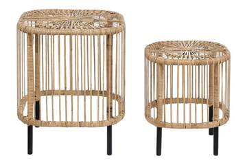 Rimouski Sidebord 40x40 cm - Naturlig/Sort - Hagemøbler - Balkong - Balkongmøbler - Balkongbord