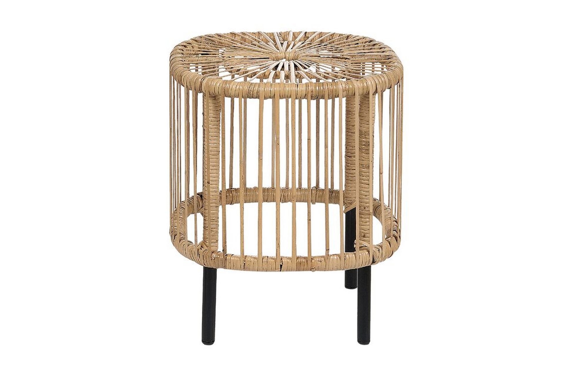 Rimouski Sidebord 40x40 cm - Naturlig/Sort - Hagemøbler - Balkong - Balkongmøbler - Balkongbord
