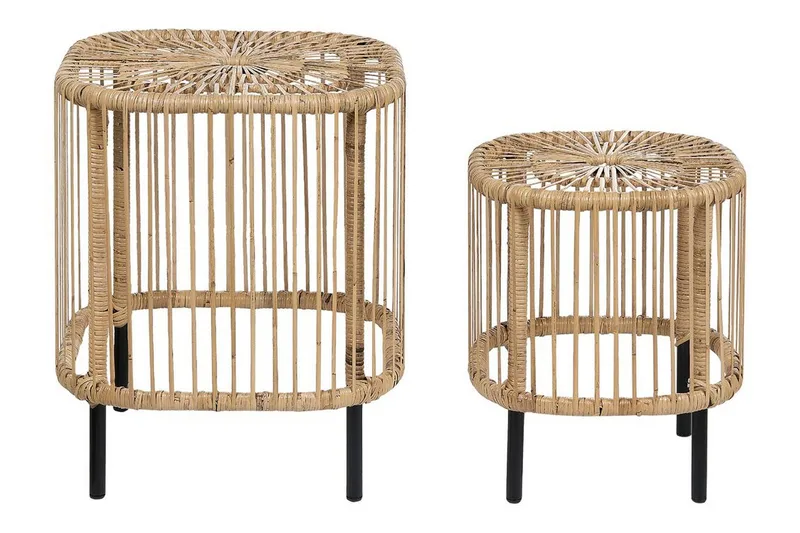 Rimouski Sidebord 40x40 cm, Naturlig/Sort