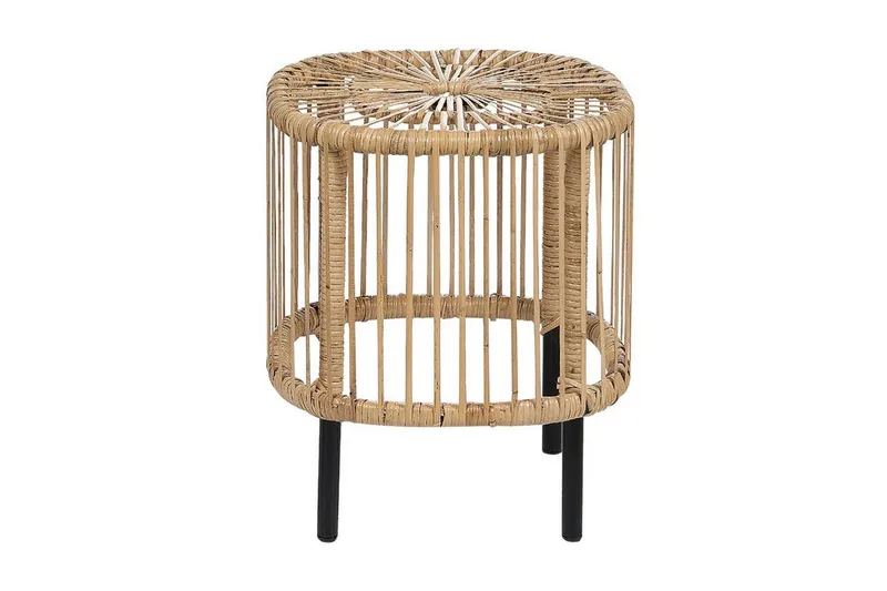 Rimouski Sidebord 40x40 cm - Naturlig/Sort - Hagemøbler - Balkong - Balkongmøbler - Balkongbord