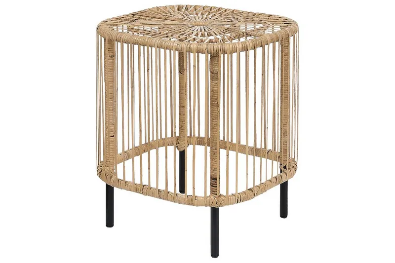 Rimouski Sidebord 40x40 cm - Naturlig/Sort - Hagemøbler - Balkong - Balkongmøbler - Balkongbord