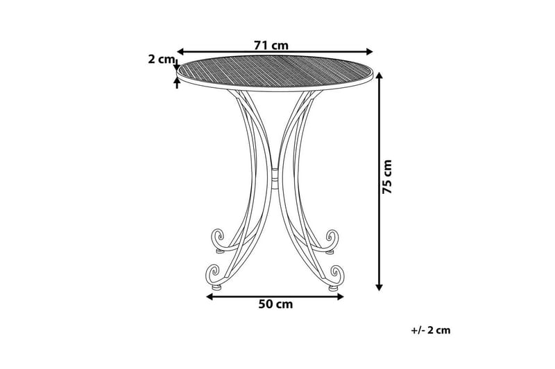 Runt bord Beliani Cilento Grey - Hagemøbler - Balkong - Balkongmøbler - Balkongbord