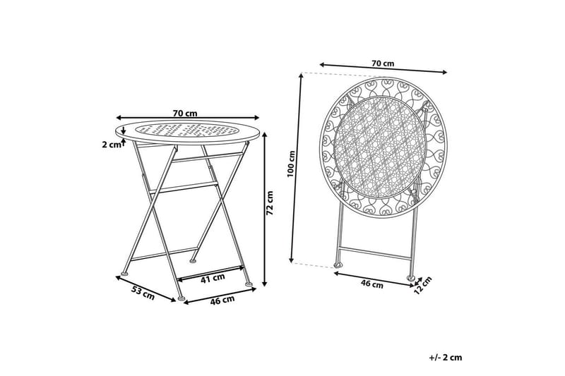 Runt bord Beliani Trieste Beige - Hagemøbler - Balkong - Balkongmøbler - Balkongbord