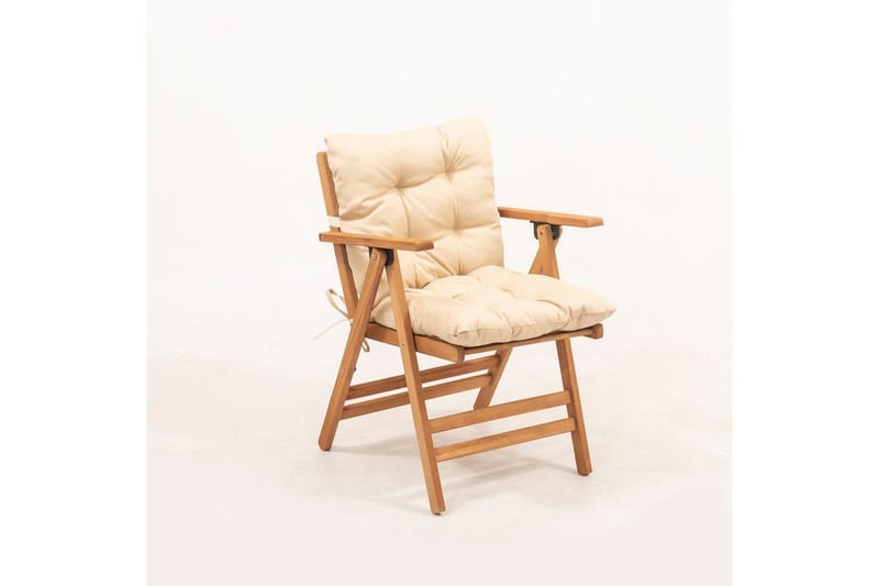 Ruvin Sammenleggbar Stol Utendørs 45x43 cm 89x - Cremehvit - Hagemøbler - Balkong - Balkongmøbler - Balkongstoler