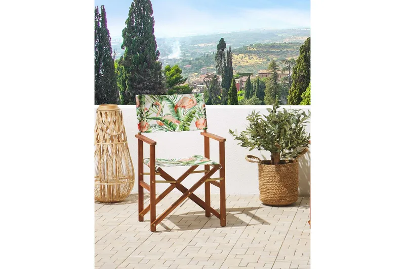 Salve Lenestol - Mørk Brun/Grønn/Rosa - Hagemøbler - Balkong - Balkongmøbler - Balkongstoler