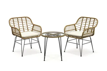 Sammy Balkonggruppe 2-seter - Beige - Hagemøbler - Balkong - Balkongmøbler - Balkonggrupper