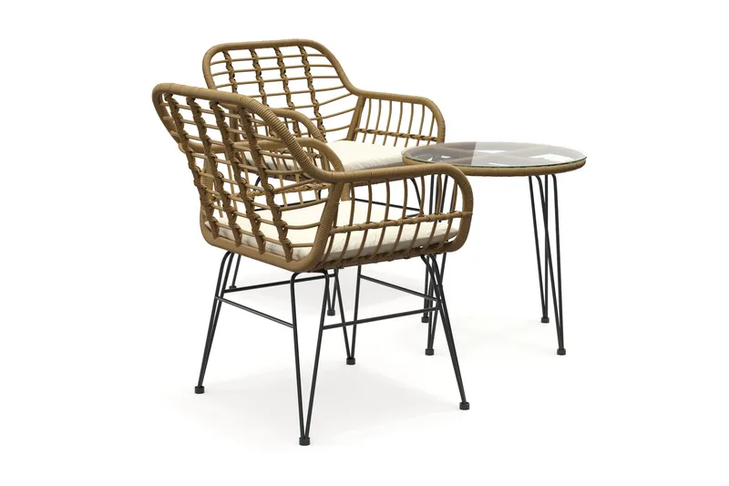 Sammy Balkonggruppe 2-seter - Beige - Hagemøbler - Balkong - Balkongmøbler - Balkonggrupper