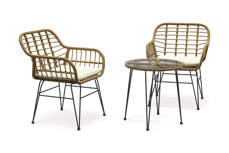 Sammy Balkonggruppe 2-seter - Beige - Hagemøbler - Balkong - Balkongmøbler - Balkonggrupper