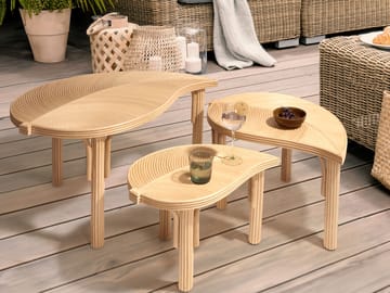 Sett med 3 sofabord utendørs Paralia rotting - Naturlig/beige - Hagemøbler - Balkong - Balkongmøbler - Balkongbord
