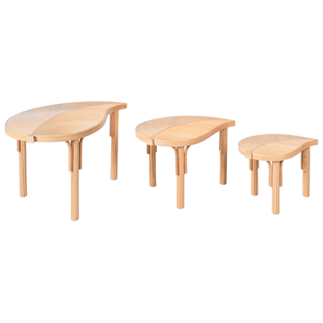 Sett med 3 sofabord utendørs Paralia rotting - Naturlig/beige - Hagemøbler - Balkong - Balkongmøbler - Balkongbord