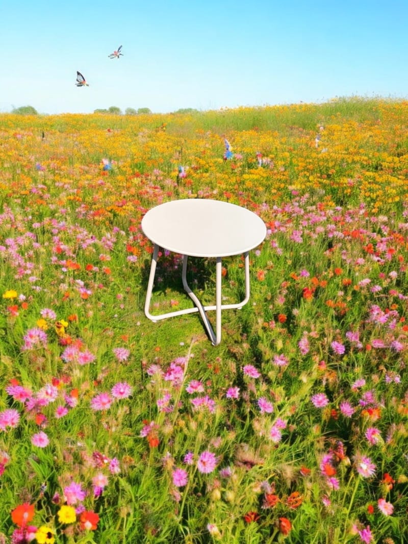 Seville Sidebord Rund Ø45 cm - Korallsand - Hagemøbler - Balkong - Balkongmøbler - Balkongbord