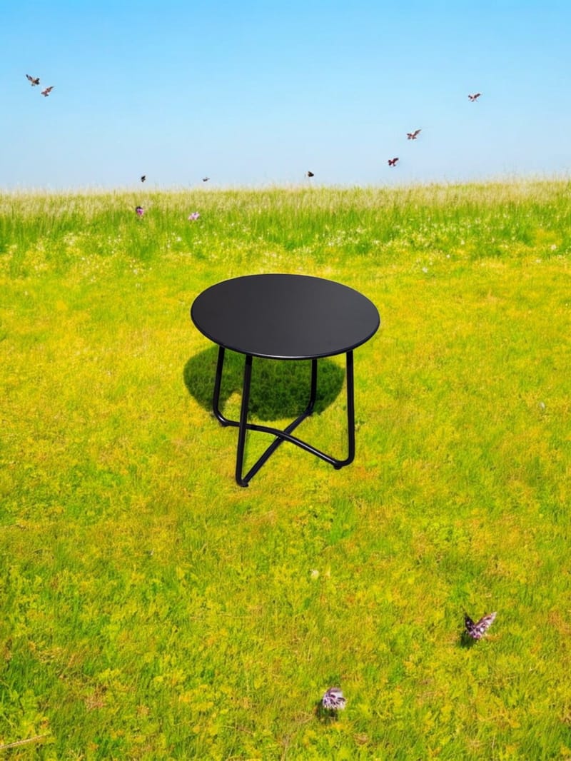 Seville Sidebord Rund Ø45 cm - Svart - Hagemøbler - Balkong - Balkongmøbler - Balkongbord