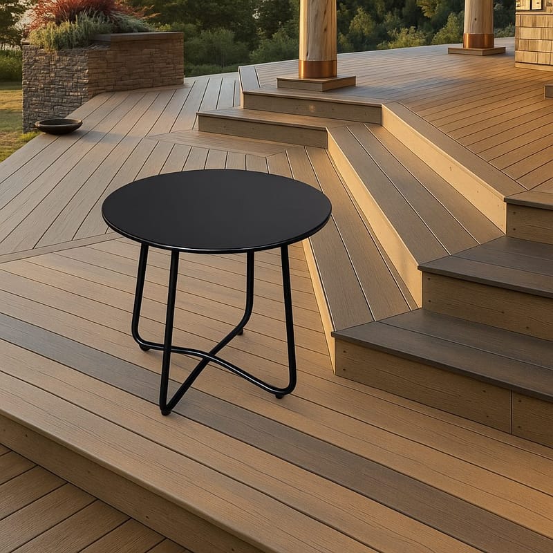 Seville Sidebord Rund Ø45 cm - Svart - Hagemøbler - Balkong - Balkongmøbler - Balkongbord