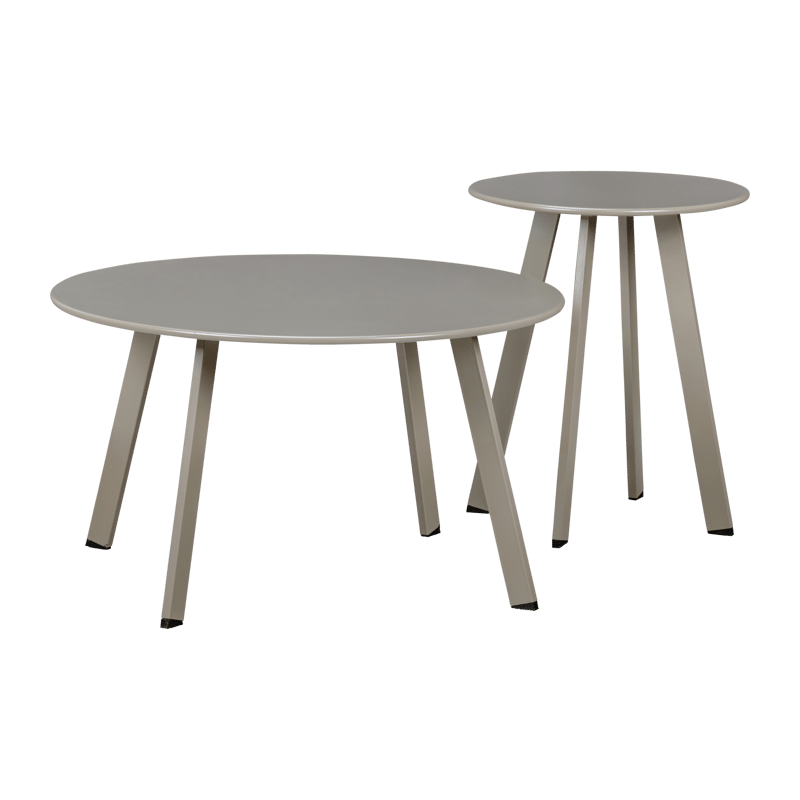 Sidebord Fer 49 cm rundt utendørs - Sand - Hagemøbler - Balkong - Balkongmøbler - Balkongbord