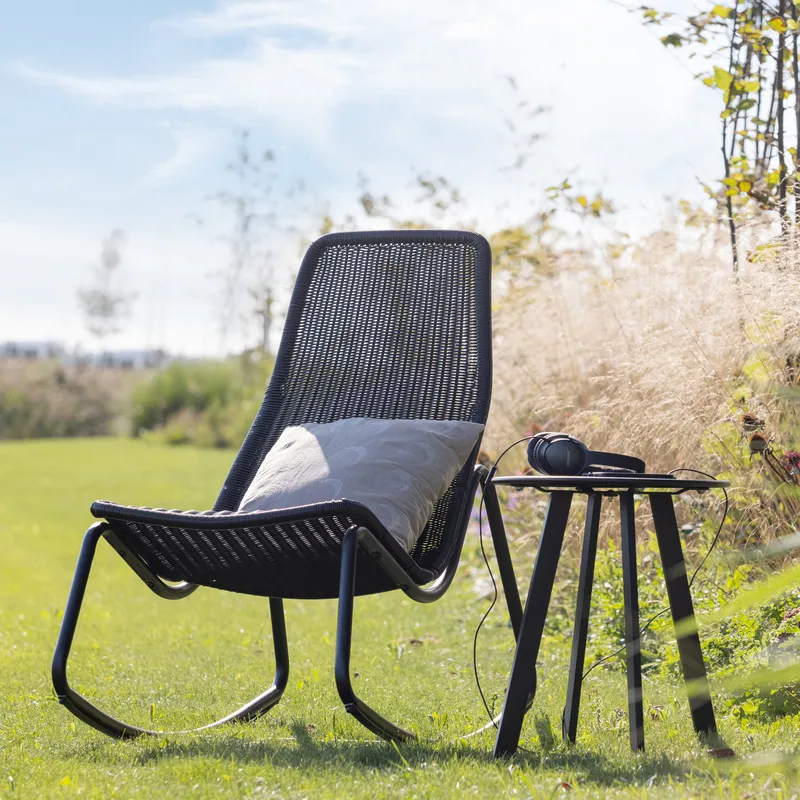 Sidebord Fer 49 cm rundt utendørs - Svart - Hagemøbler - Balkong - Balkongmøbler - Balkongbord