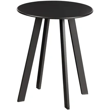 Sidebord Fer 49 cm rundt utendørs - Svart - Hagemøbler - Balkong - Balkongmøbler - Balkongbord