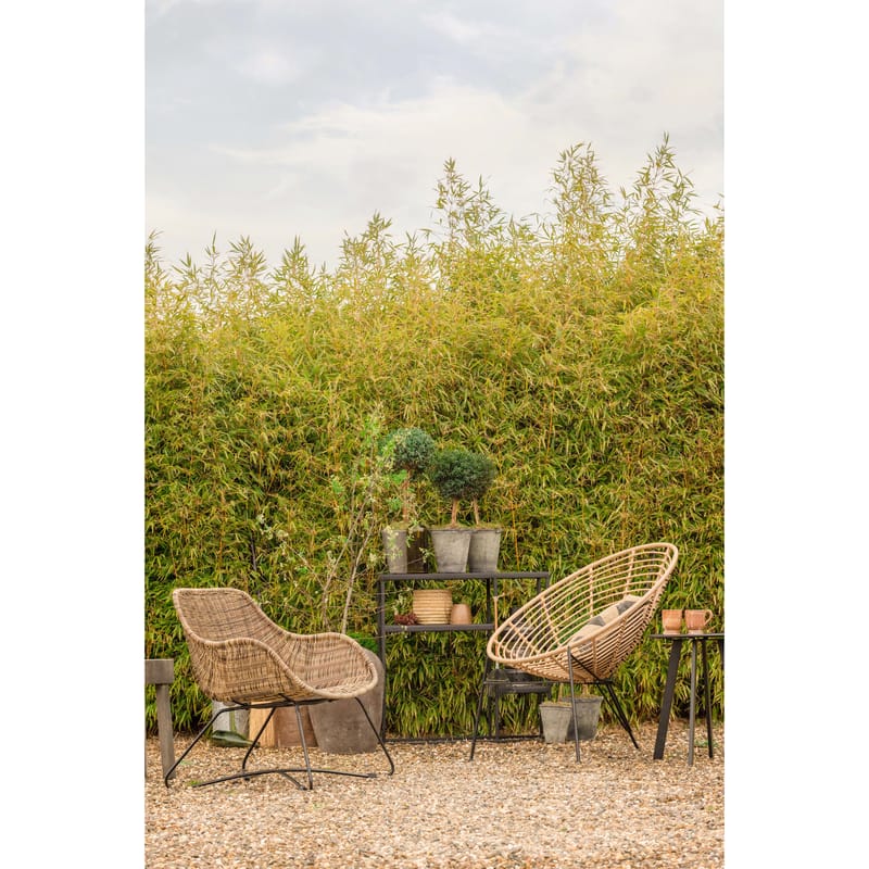 Sidebord Fer 49 cm rundt utendørs - Svart - Hagemøbler - Balkong - Balkongmøbler - Balkongbord