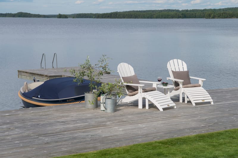 Sidebord Hillerstorp Tennessee Ø50 cm - Hvit - Hagemøbler - Balkong - Balkongmøbler - Balkongbord