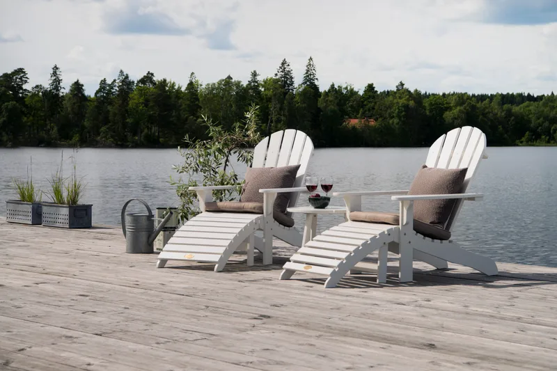 Sidebord Hillerstorp Tennessee Ø50 cm - Hvit - Hagemøbler - Balkong - Balkongmøbler - Balkongbord