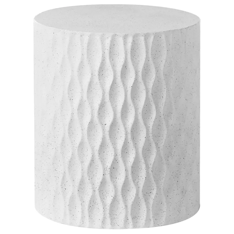 Sidebord utendørs Antelao 37 cm terrazzoeffekt, Hvit