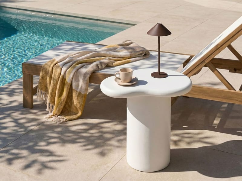 Sidebord utendørs Arsoli 43x58 cm - Hvit - Hagemøbler - Balkong - Balkongmøbler - Balkongbord