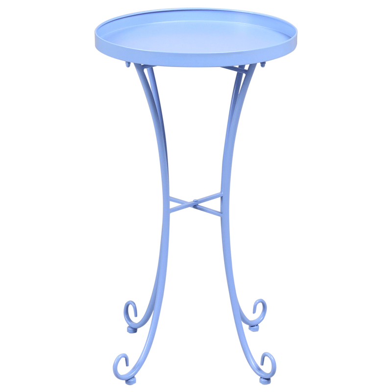 Sidebord utendørs Cavinia 40 cm Jern - Lyseblå - Hagemøbler - Balkong - Balkongmøbler - Balkongbord