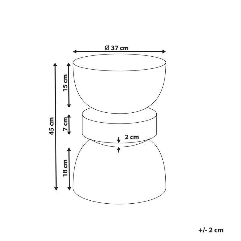 Sidebord utendørs Faliro 37 cm 37 cm terrazzoeffekt - Svart - Hagemøbler - Balkong - Balkongmøbler - Balkongbord