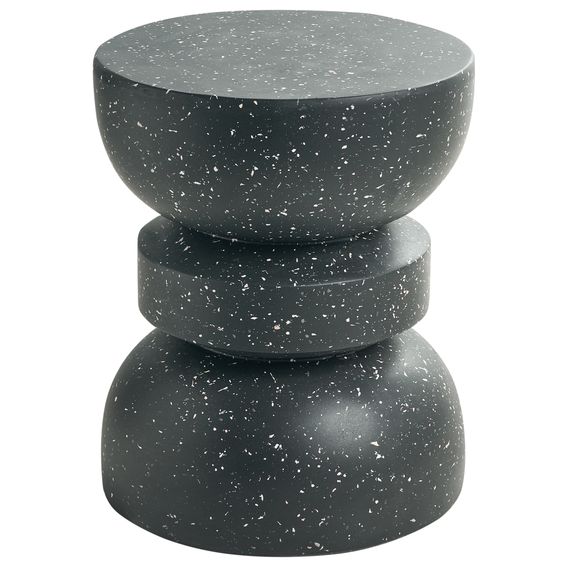 Sidebord utendørs Faliro 37 cm 37 cm terrazzoeffekt - Svart