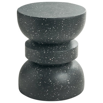 Sidebord utendørs Faliro 37 cm 37 cm terrazzoeffekt - Svart - Hagemøbler - Balkong - Balkongmøbler - Balkongbord