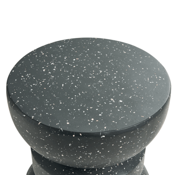 Sidebord utendørs Faliro 37 cm 37 cm terrazzoeffekt - Svart - Hagemøbler - Balkong - Balkongmøbler - Balkongbord