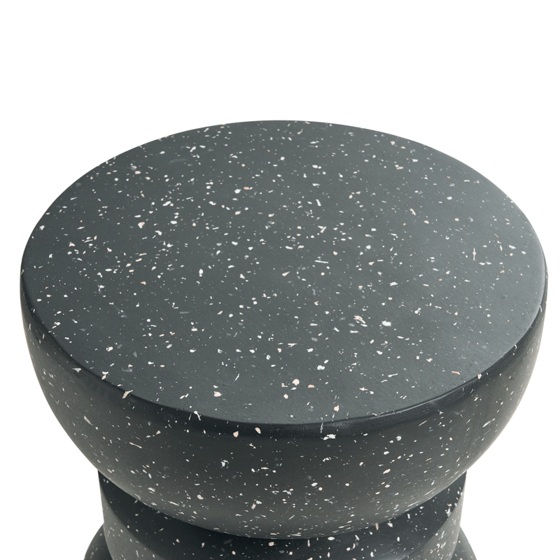 Sidebord utendørs Faliro 37 cm 37 cm terrazzoeffekt - Svart - Hagemøbler - Balkong - Balkongmøbler - Balkongbord