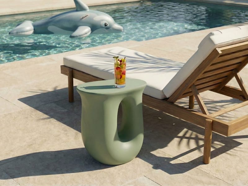 Sidebord utendørs Idro 42 cm - Grønn - Hagemøbler - Balkong - Balkongmøbler - Balkongbord