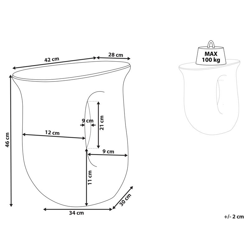 Sidebord utendørs Idro 42 cm - Grønn - Hagemøbler - Balkong - Balkongmøbler - Balkongbord