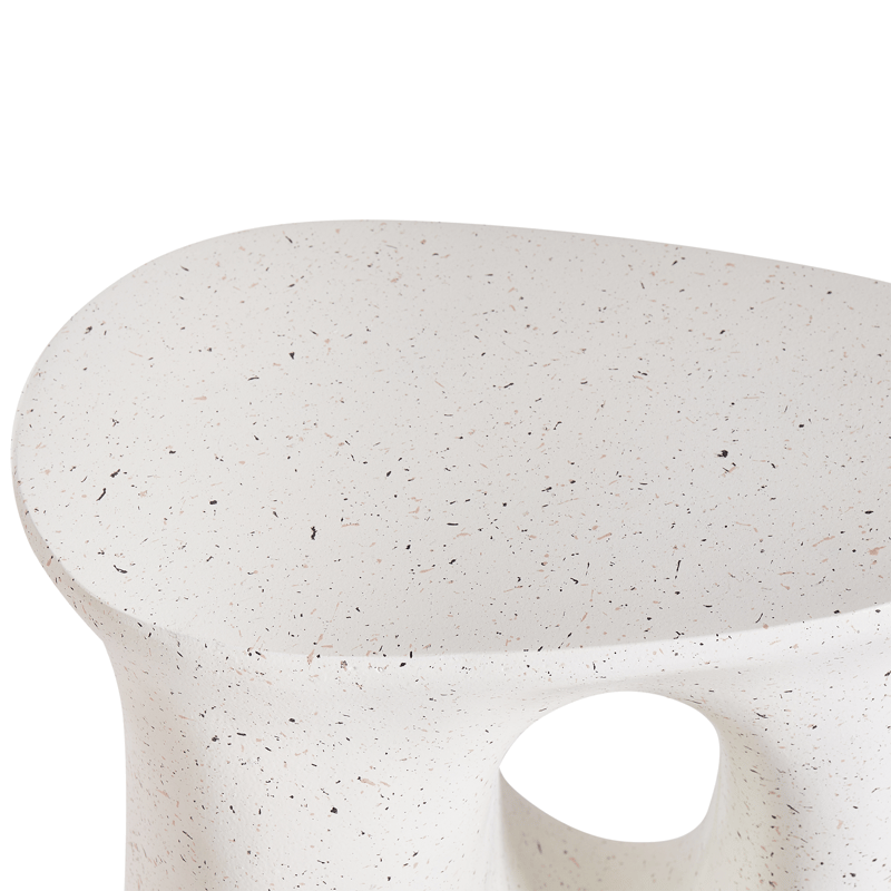 Sidebord utendørs Idro 42 cm terrazzoeffekt - Hvit - Hagemøbler - Balkong - Balkongmøbler - Balkongbord