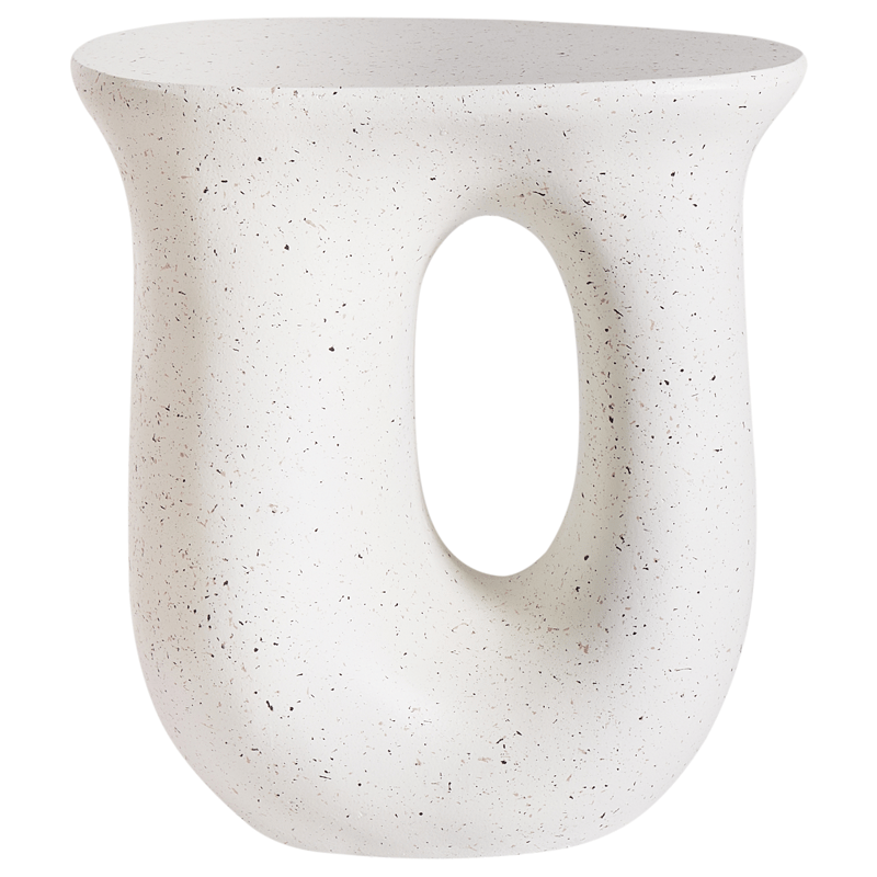 Sidebord utendørs Idro 42 cm terrazzoeffekt - Hvit - Hagemøbler - Balkong - Balkongmøbler - Balkongbord