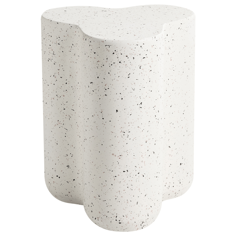 Sidebord utendørs Tellaro 32x37 cm terrazzoeffekt - Hvit - Hagemøbler - Balkong - Balkongmøbler - Balkongbord