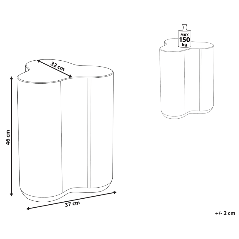 Sidebord utendørs Tellaro 32x37 cm terrazzoeffekt - Hvit - Hagemøbler - Balkong - Balkongmøbler - Balkongbord