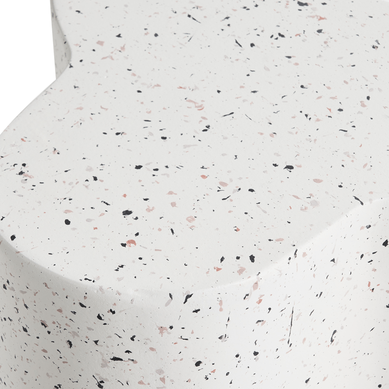 Sidebord utendørs Tellaro 32x37 cm terrazzoeffekt - Hvit - Hagemøbler - Balkong - Balkongmøbler - Balkongbord