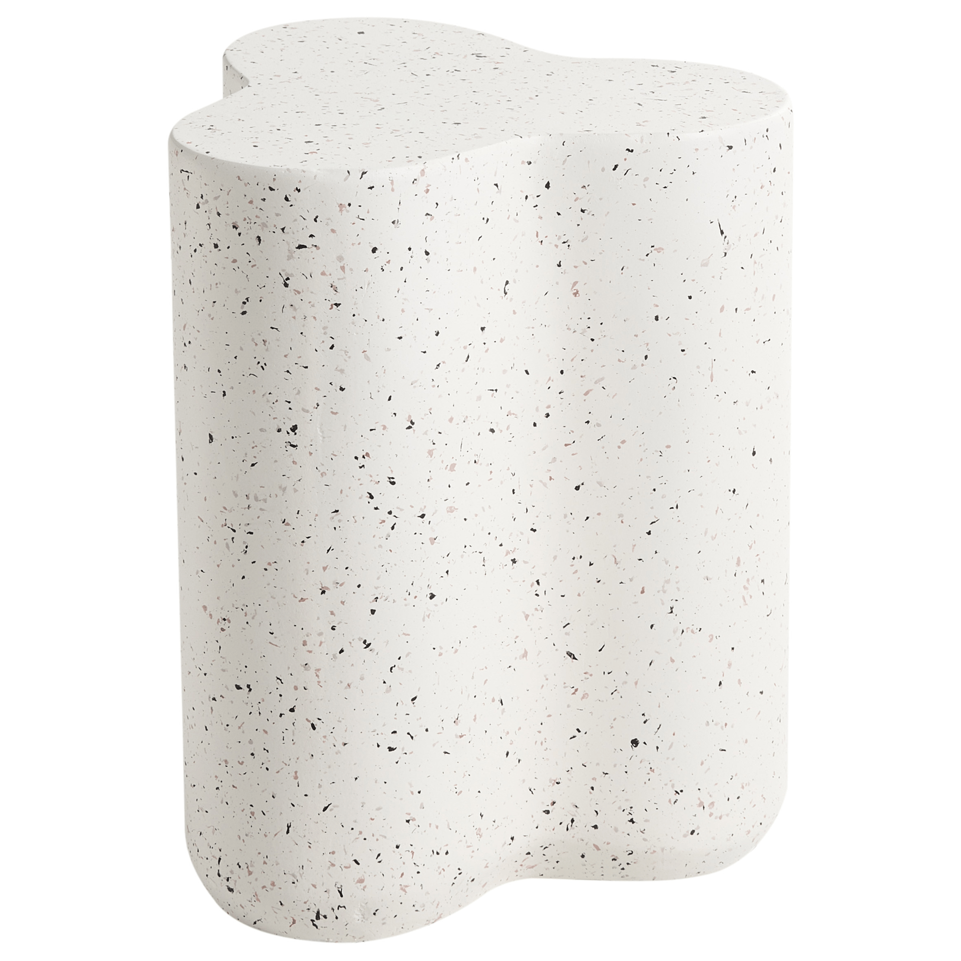 Sidebord utendørs Tellaro 32x37 cm terrazzoeffekt - Hvit