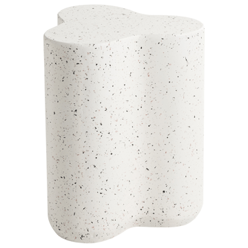 Sidebord utendørs Tellaro 32x37 cm terrazzoeffekt - Hvit - Hagemøbler - Balkong - Balkongmøbler - Balkongbord