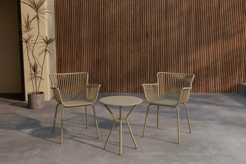 Sifnos kafégruppe utendørs, Beige